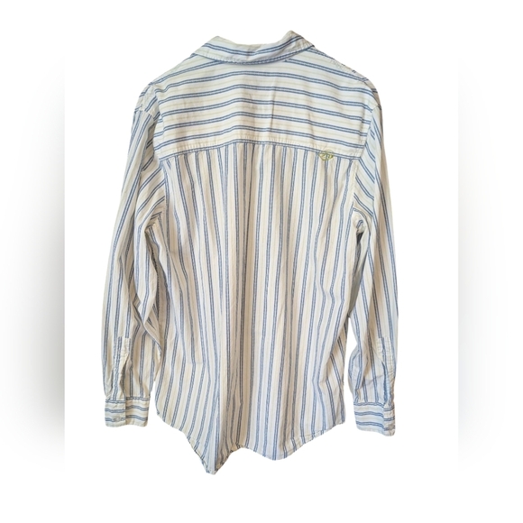 Kirra Mens Button Down 100% Cotton Striped Surfer Long Sleeve White - Picture 2 of 11